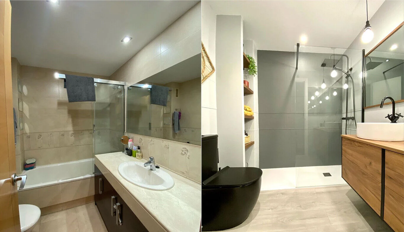 Antes y después reforma de baño en Madrid — proyecto AL2 6